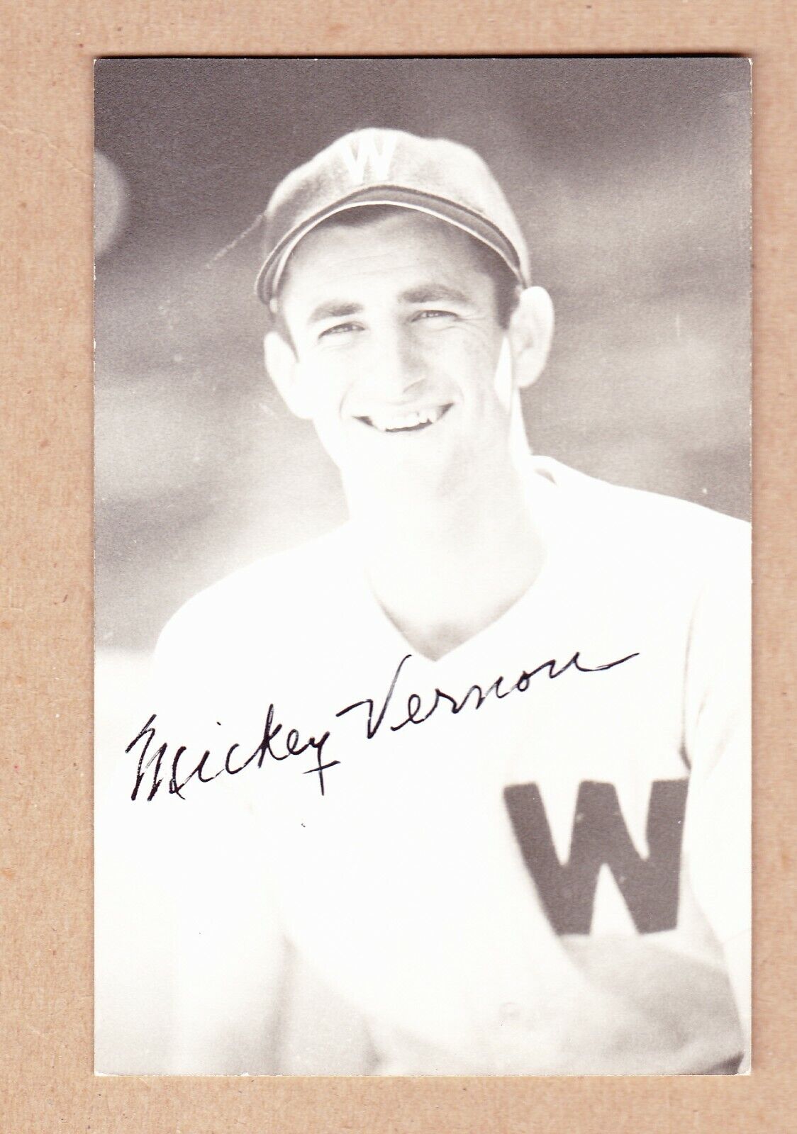 Mickey Vernon 3.5 x 5 inch Washington Senators vintage Photo Poster painting BW postcard #3