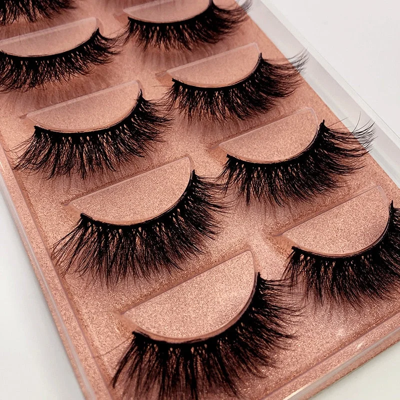 5 Pairs Makeup Long Natural Cross Mink False Eyelashes SP17148