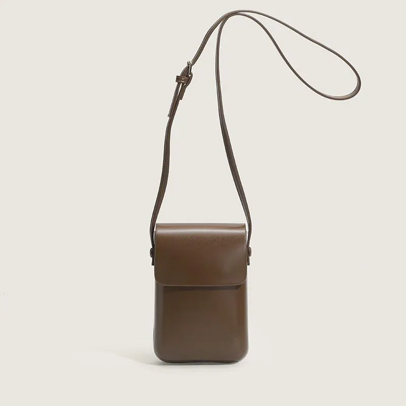 Small Crowd Joker Vertical Change Simple Mobile Phone Bag Box Bag Retro Female Texture Slung Bag