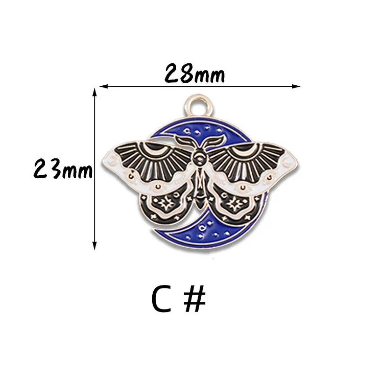 10/30pcs Cartoon Animal Insects Charm Gold Plated Flower Moon Butterfly Charms Enamel Charm Pendant Bracelet DIY Earring Necklace Key Chain Jewelry Accessories