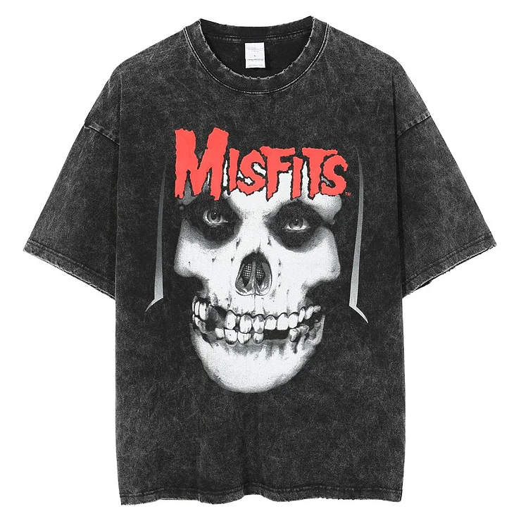 Skull Printed Hip Hop Streetwear Men's Short Sleeve Oversized T-shirts at Hiphopee