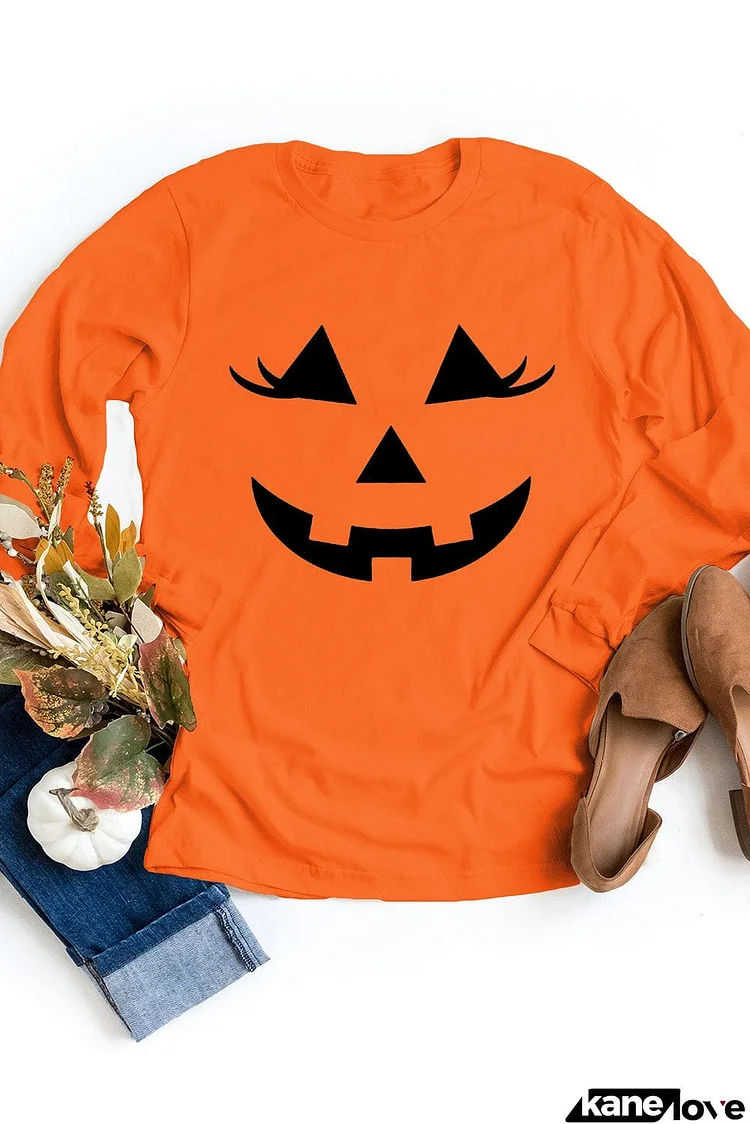 Halloween Pumpkin Shade Long Sleeve Top