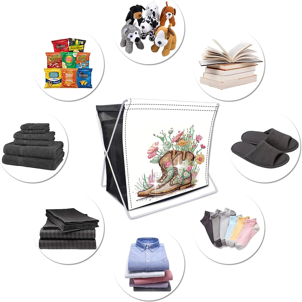 DIY Flower Boots Special Shape Diamond Painting Storage Rack for Adults Kids