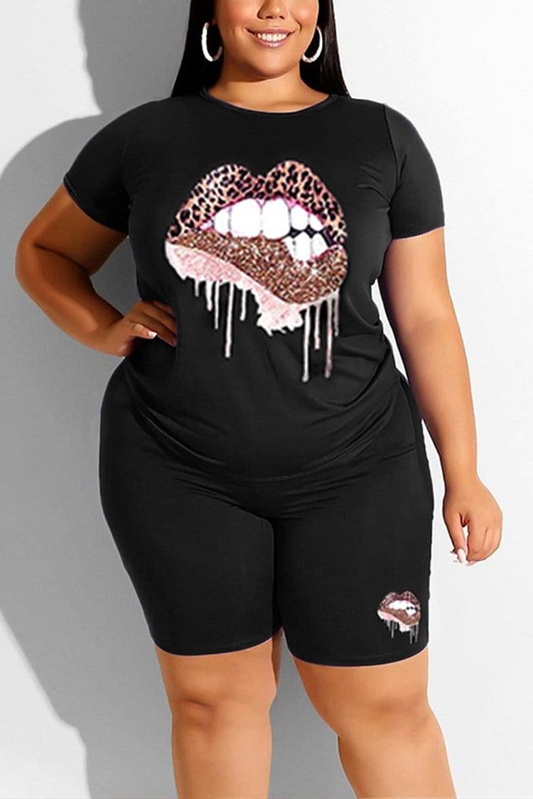 Fashion Print Plus Size Two Piece - Shop Trendy Women's Clothing | LoverChic