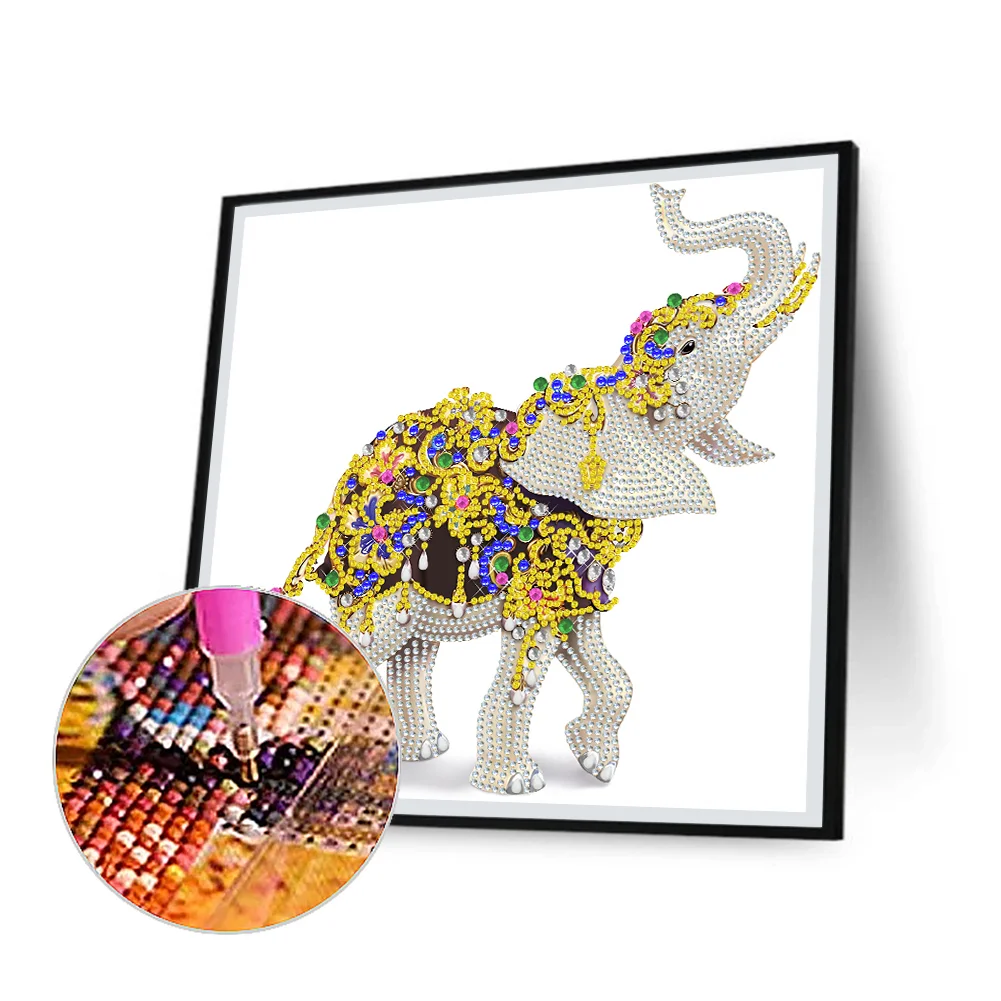 Diamond Painting - Partial Special Shaped Drill - Elephant(30*30cm)