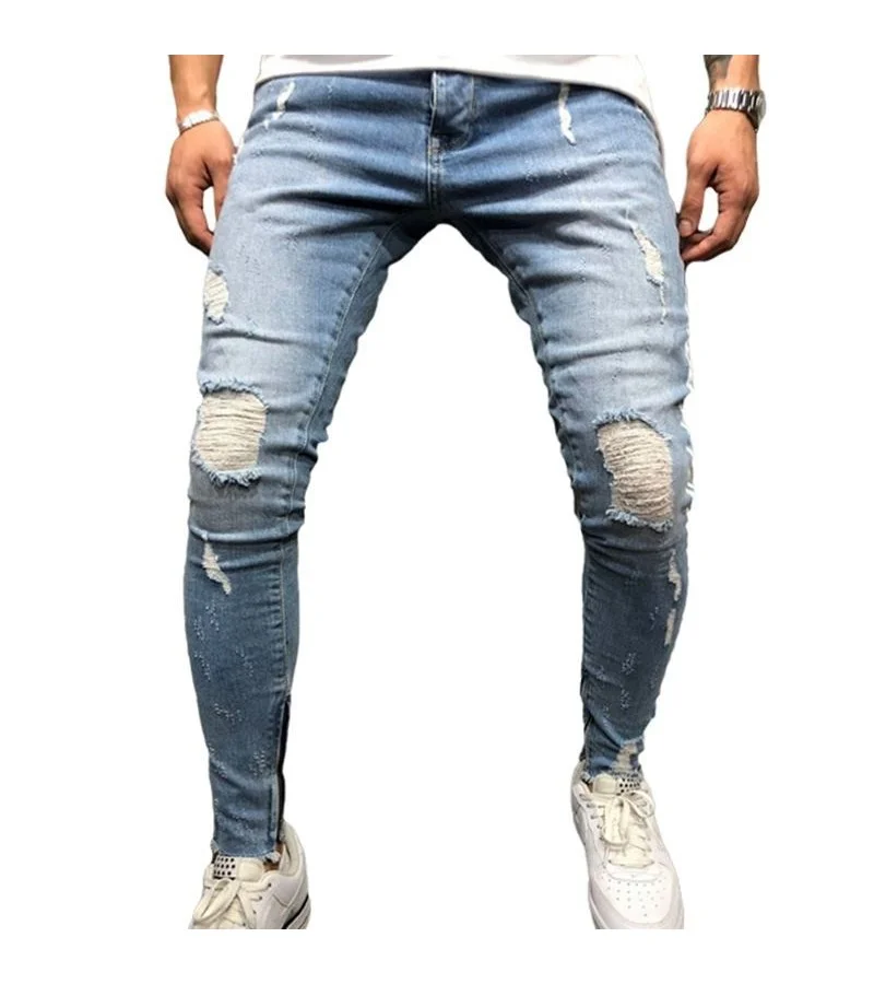 Fashion Men Slim Fit Soft Pencil Denim Pants
