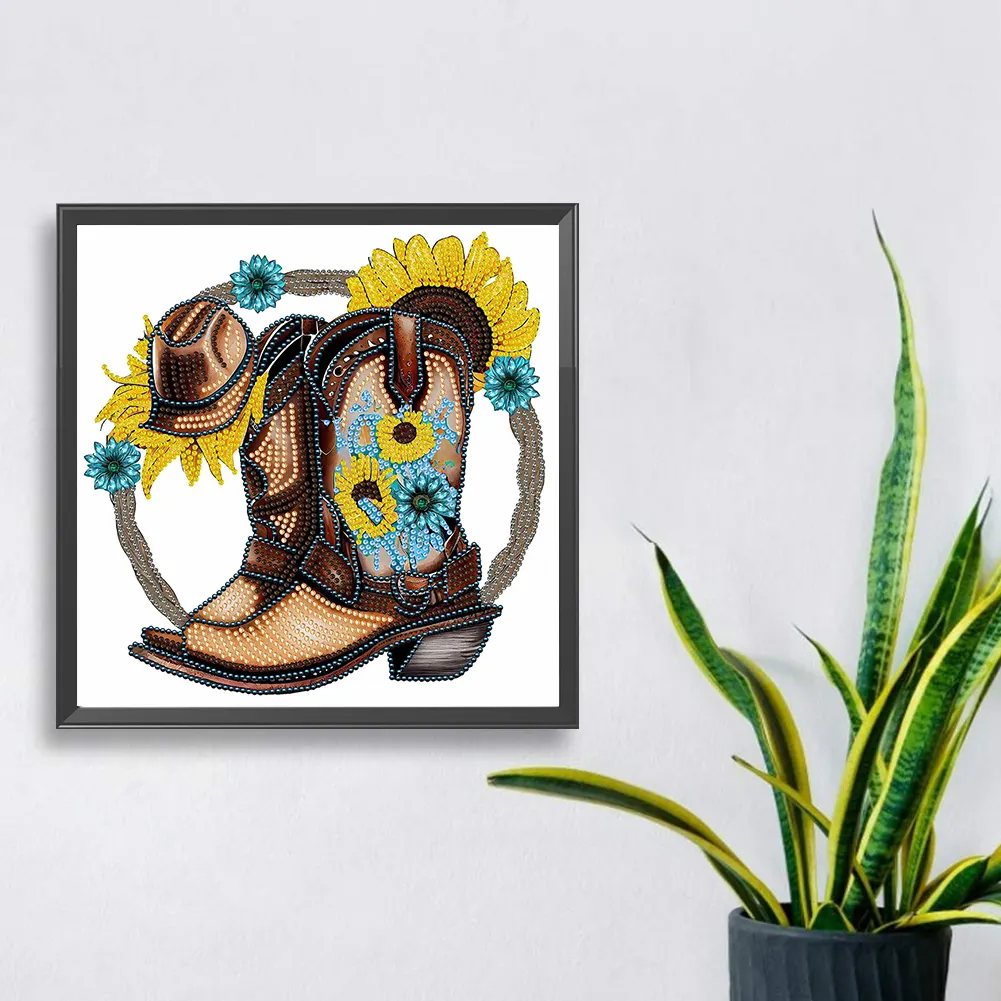 Special Shape Diamond Painting 30*30cm - Cowboy Boots