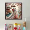 Japanese Beauty-11CT Stamped Cross Stitch 50*50cm/19.69*19.69in