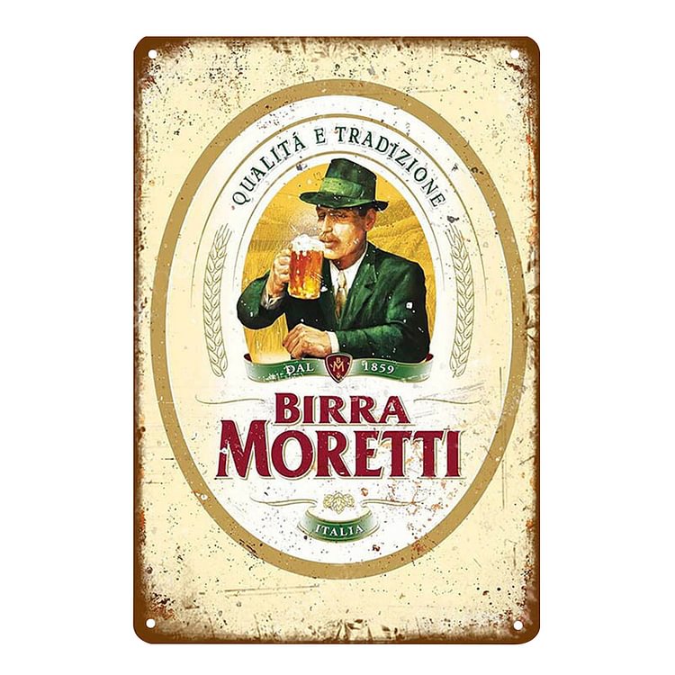 Birra Moretti - Vintage Tin Signs/Wooden Signs - 7.9x11.8in & 11.8x15.7in
