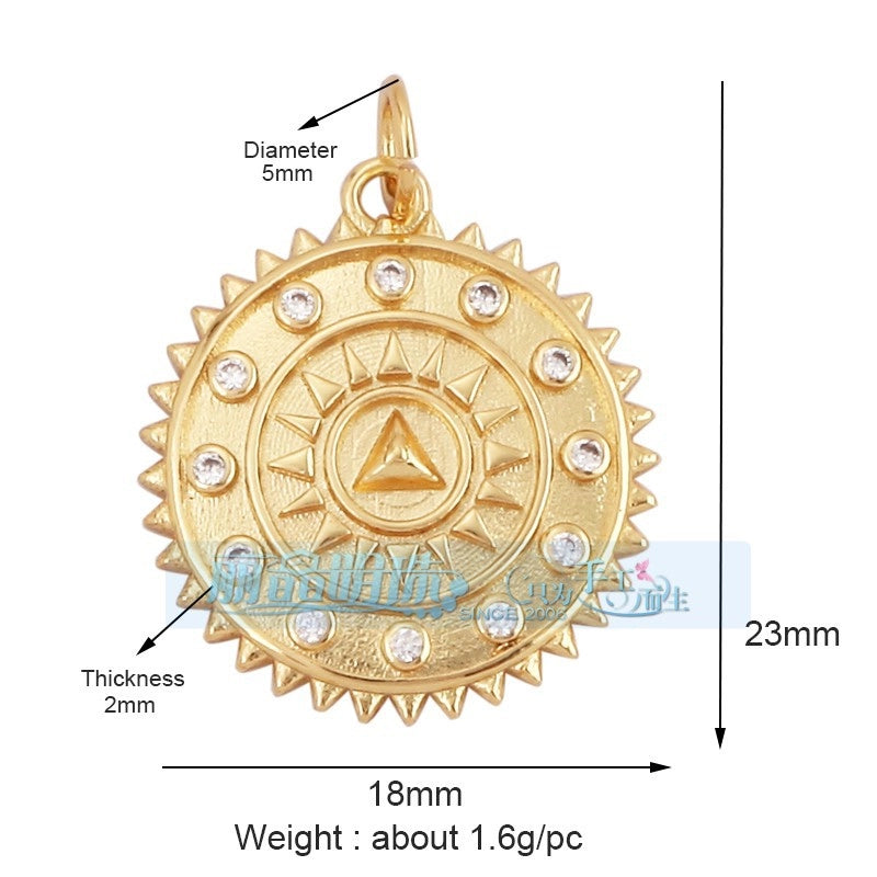 1 Piece 15 * 21mm 18 * 23mm 9*16mm Copper Zircon Sun Star Lightning Pendant Jewelry Accessories