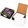 PU 5D Pearl Diamond Painting Kit Note Box DIY Diamond Art Notepad Box with 160 Sheets of Paper (Iris Flower)