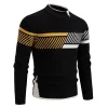 Men's Round Neck Colorblock Pullover Sweater by Inlyline