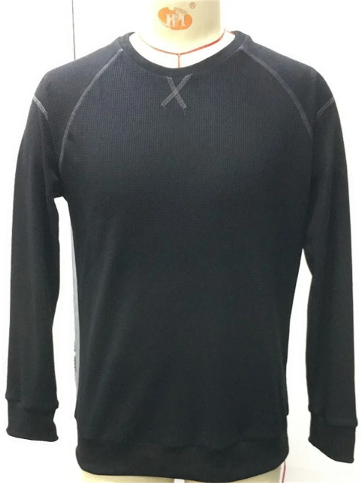 Men's Waffle Knit Pullover Sweatshirt