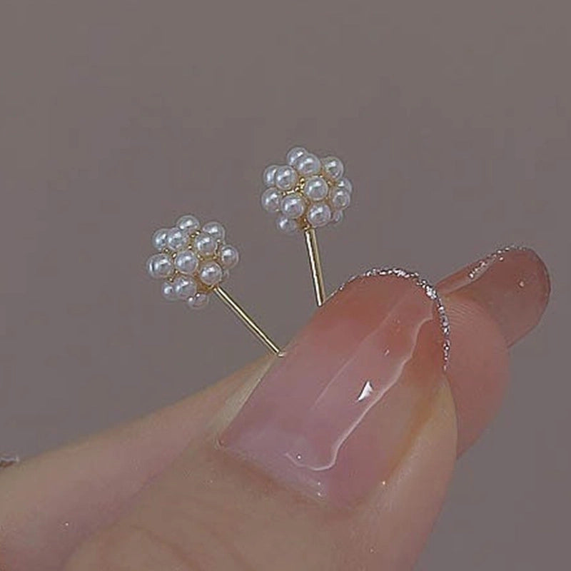 1 Pair Elegant Minimalist Streetwear Flower Bow Knot Plating Inlay Alloy Artificial Pearls Zircon Ear Studs