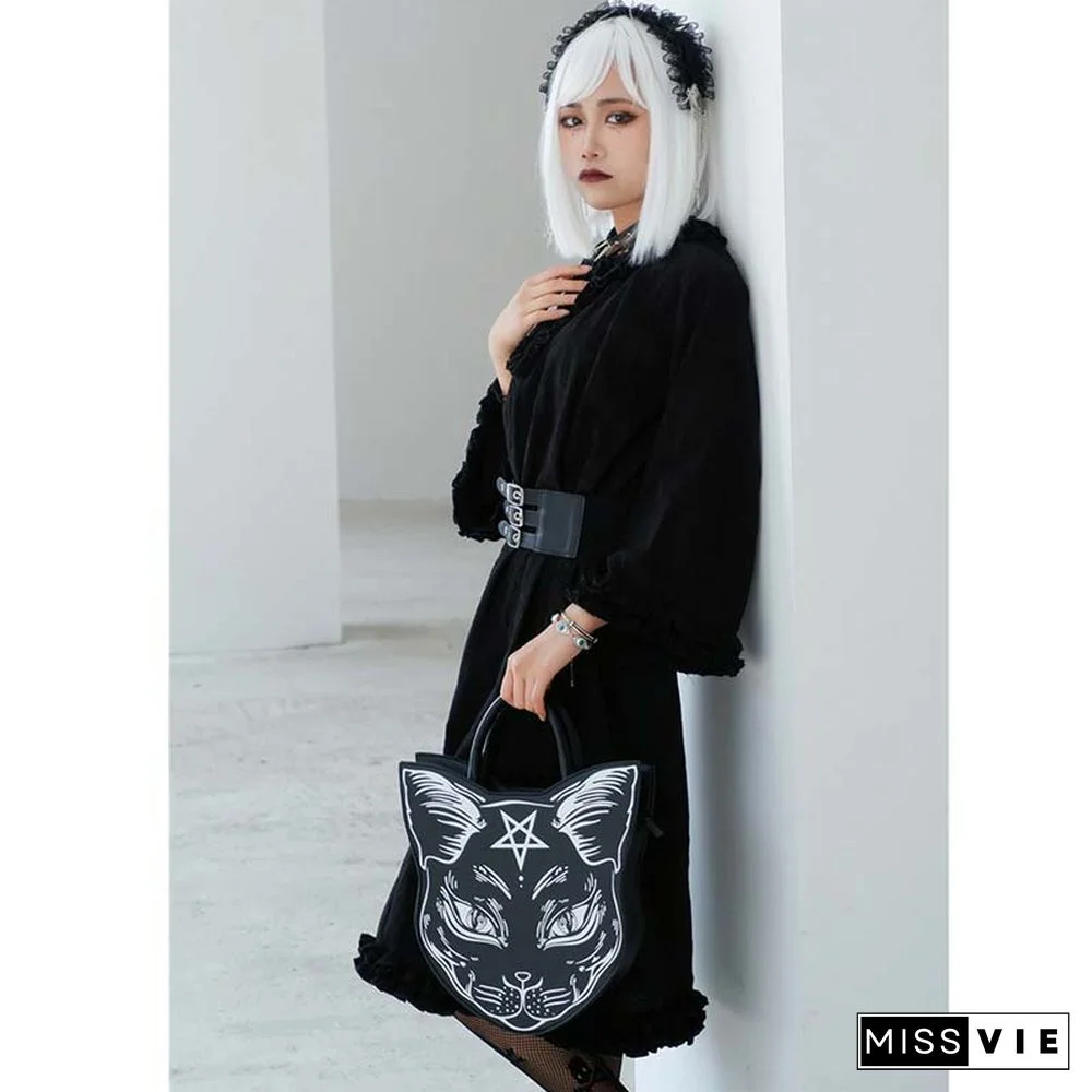 Fashion Punk Cat Print Crossbody Bag