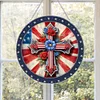 Diamond Painting Acrylic US Flag Hanging Pendant for  Windows Decor