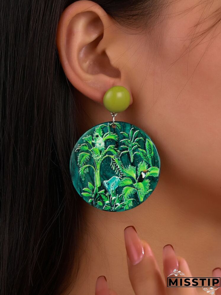 Acrylic Round Earrings