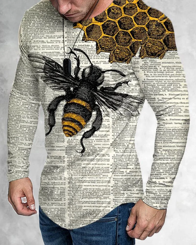 Men's Animal Printed Casual Long Sleeve-01