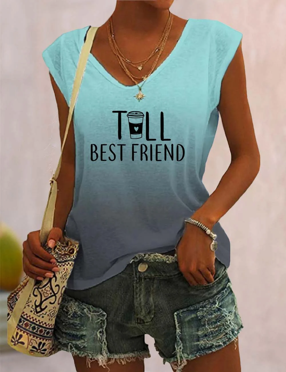 Tall/Short Best Friend V Neck Tank