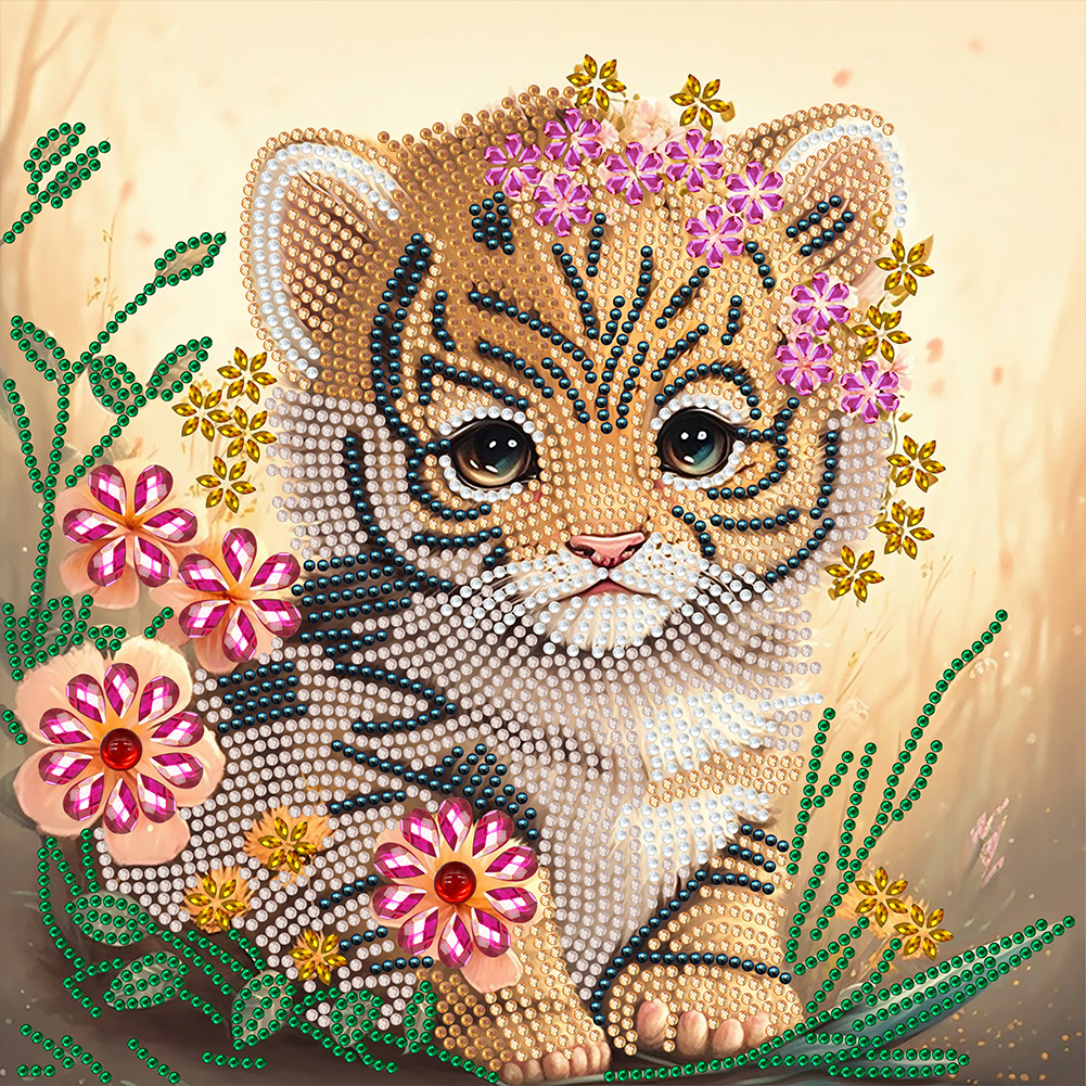 Little Tiger 30*30CM(Canvas) Special Shaped Drill Diamond Painting gbfke
