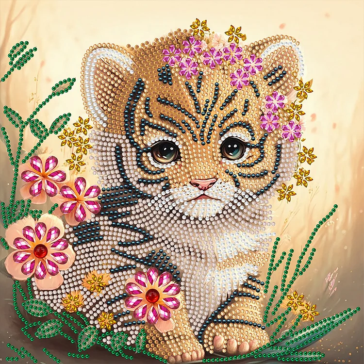 Little Tiger 30*30CM(Canvas) Special Shaped Drill Diamond Painting gbfke