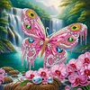 (Pre-Framed)Pink Butterfly-Special Shape Diamond Painting Kit(25x25cm)