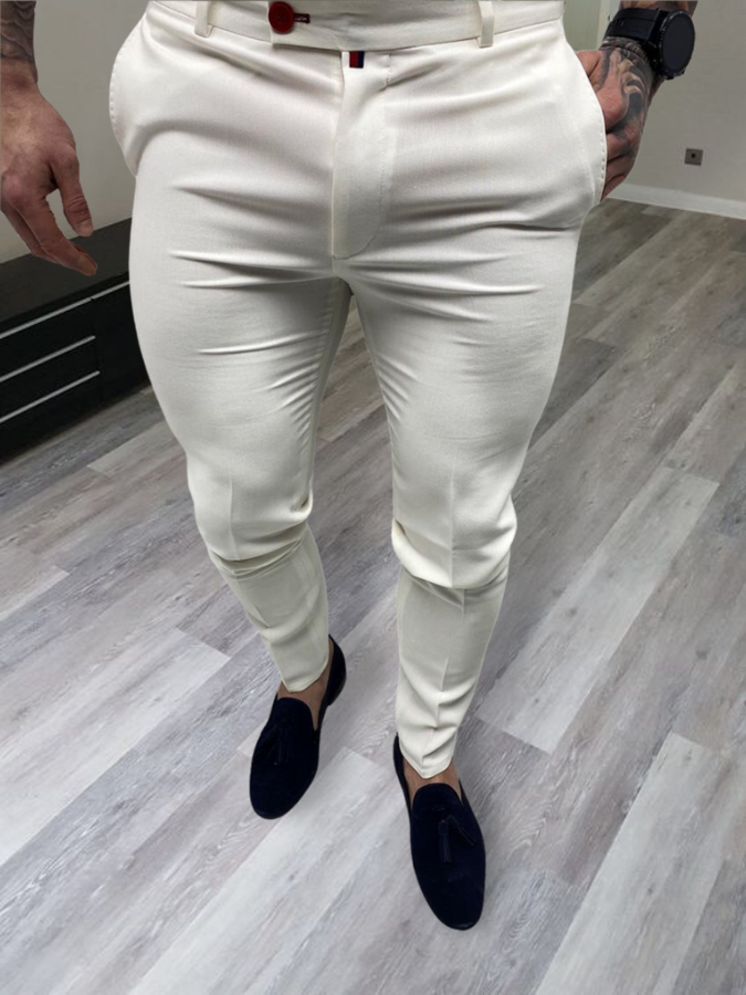 Men's Elegant White Pants