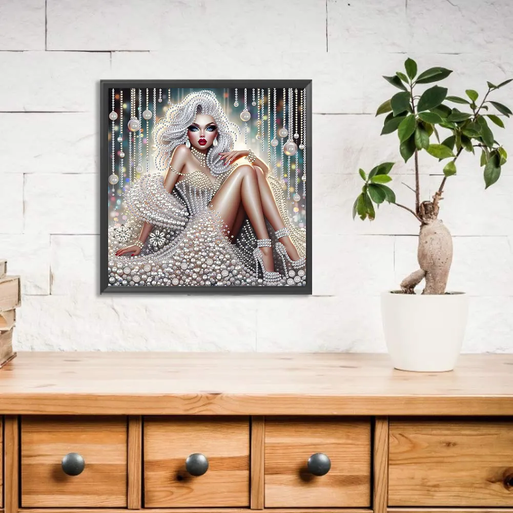 Diamond Painting - Partial Special Shaped Drill - Beauty(Canvas|30*30cm)
