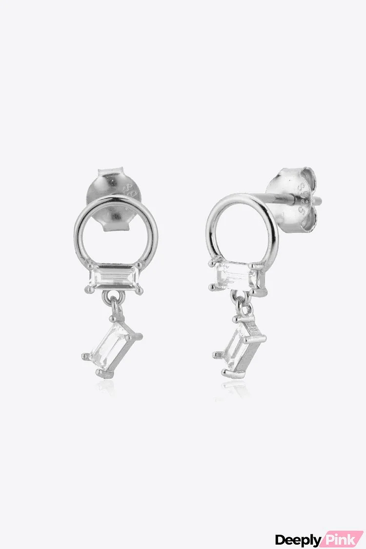 Zircon 925 Sterling Silver Drop Earrings