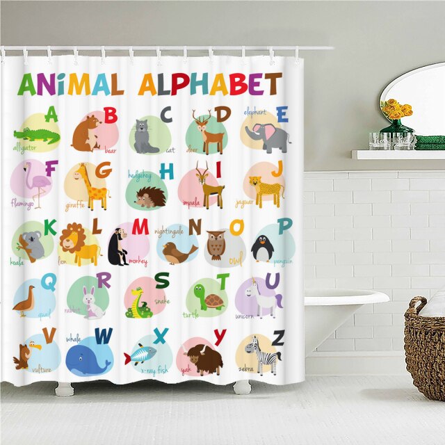 

Shower Curtain – letters Animals-180*180cm, 501 Original