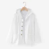 2024 New Casual Linen Loose Breathable Hooded Shirt