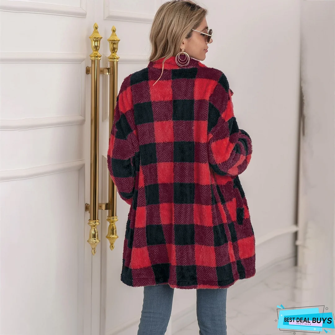 Plaid Flannel Shacket Jacket Women