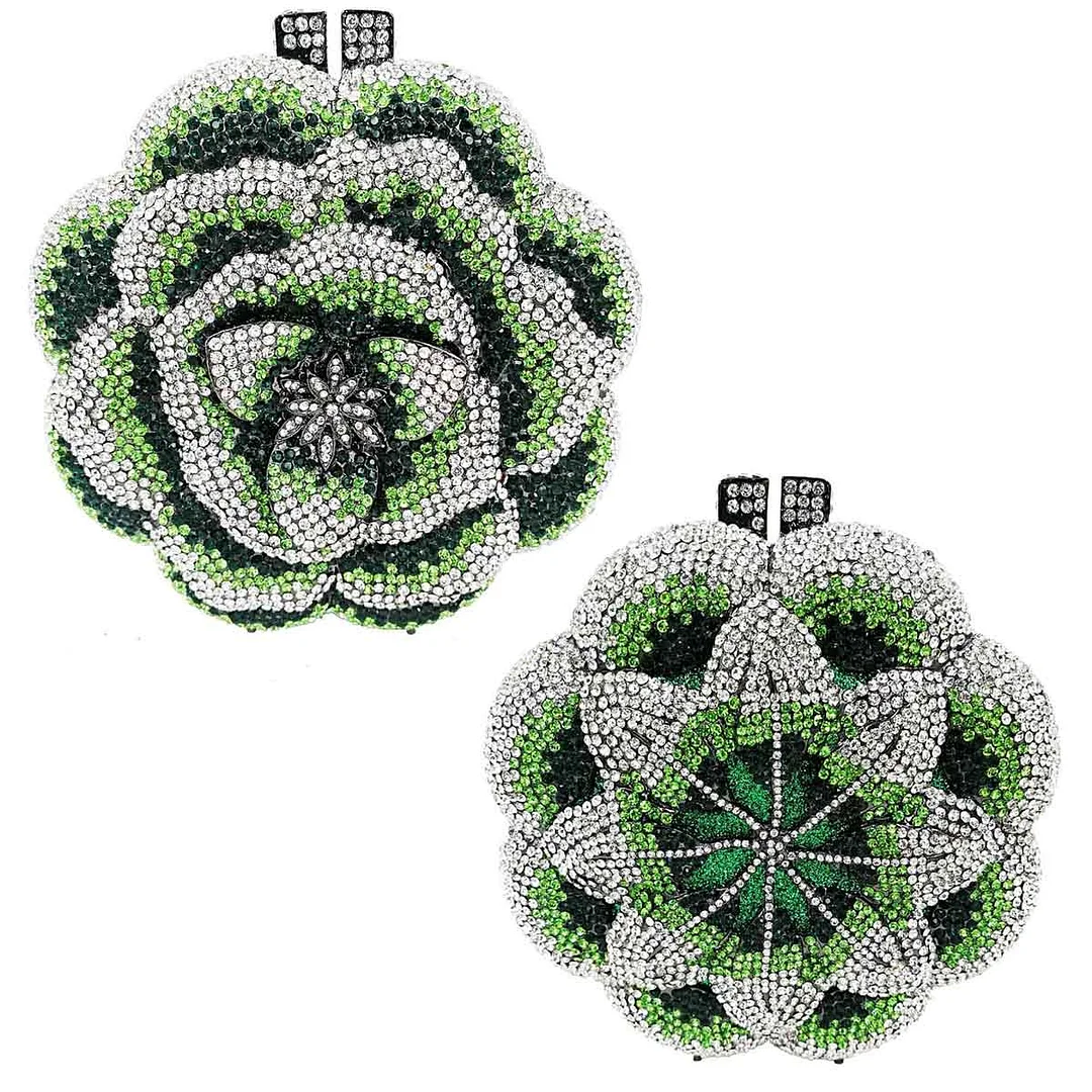 Newest Clutch Bag Pink Crystal Women Wedding Flower Party Purse Bride Chain Clutch Bag Prom Night Evening Bag SC603