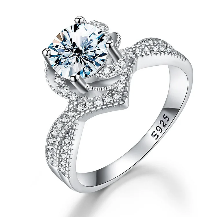 Rose Fountain Moissanite Ring Engagement Ring