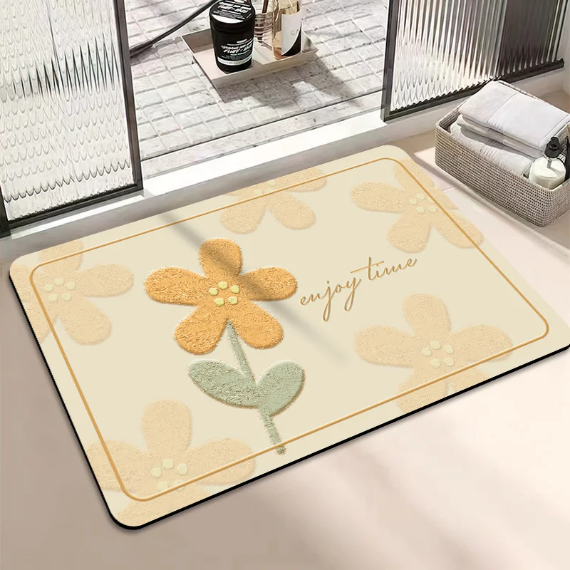 Athvotar Pure And Fresh Household Toilet Door Carpet Toilet Water Suction Fast Dry Anti-Slip Foot Mat Bathroom Soft Diatom Mud Floor Mat