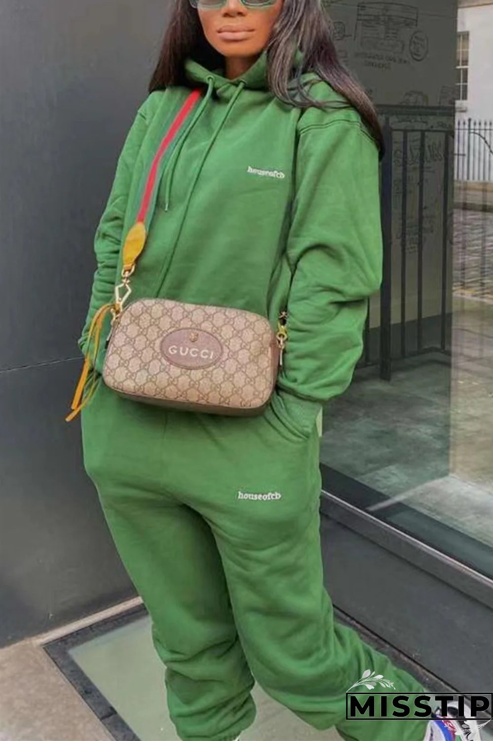 Green Fashion Casual Solid Patchwork Hooded Collar Long Sleeve Two Pieces