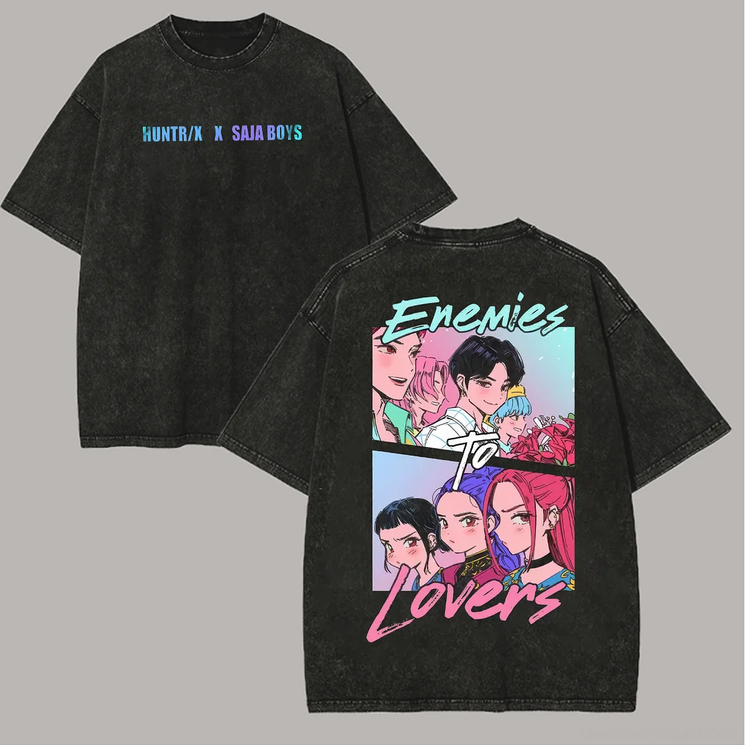 Huntr/X X Saja Boys Printed Unisex Washed T-Shirt