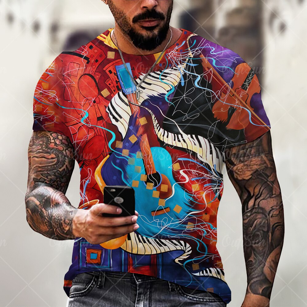 

Music Guitar - 3D Printed Men T Shirt, 501 Original
