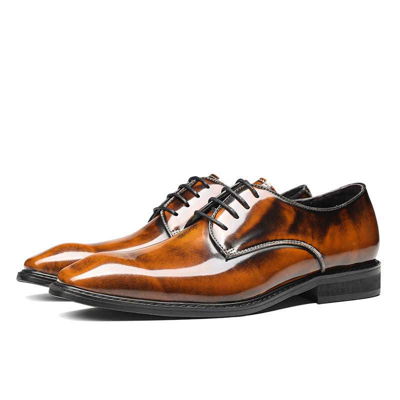 Fashion Mens Leather Derby Shoes Genuine Leather And Lace Up Elegance 9120