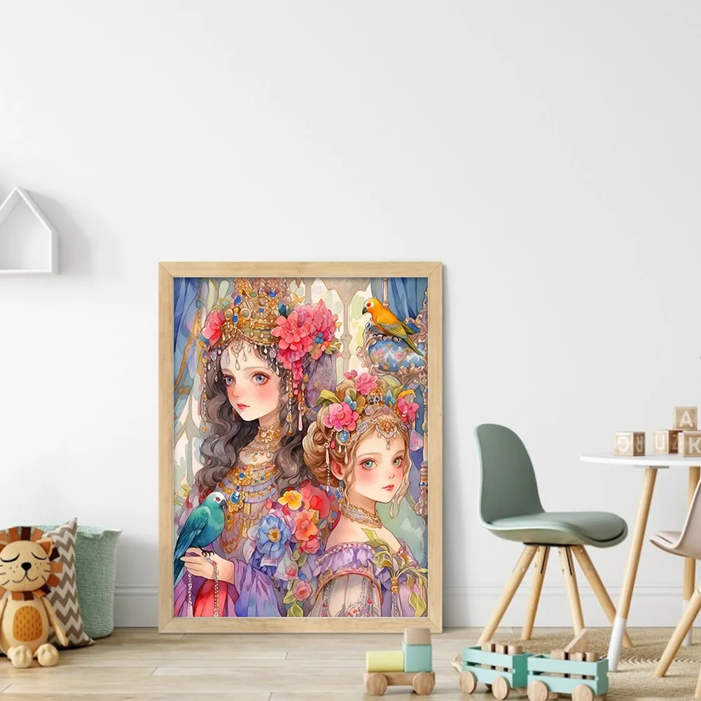 11CT Full Stamped Cross Stitch - Classical Girl(Canvas|40*53CM)