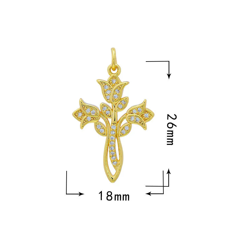 1 Piece 18*20.5mm 19*33mm Copper Zircon Star Moon Heart Shape Pendant