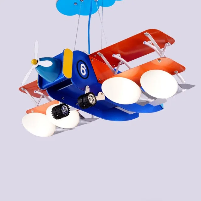 Airplane Lamps Pendent Lights For Kids Cartoon Gift Children's Room Bedroom Boys Christmas Decorations For Home Fixture Blue