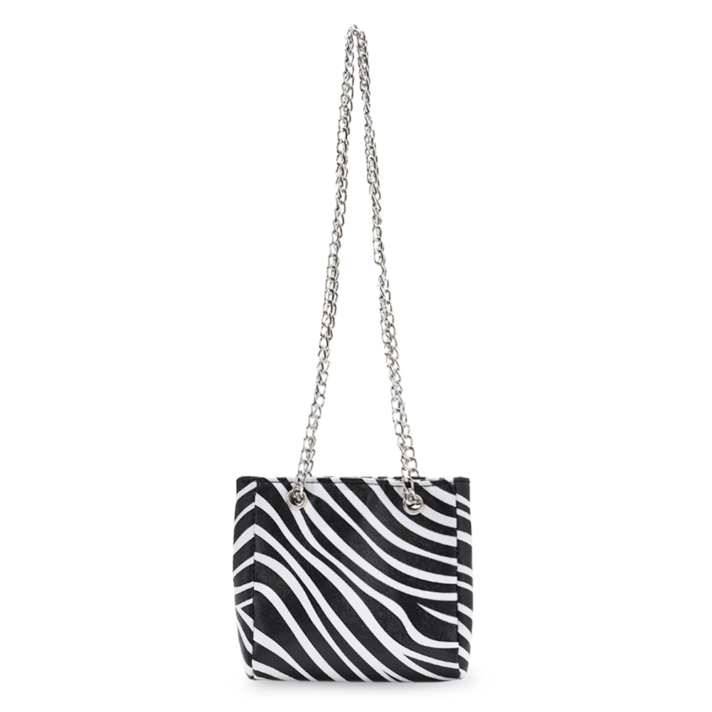 

Casual Zebra Print Messenger Bag Chain PU Leather Shoulder Handbags, 501 Original