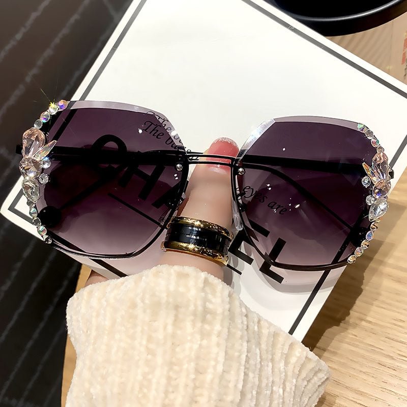 rimless diamond sunglasses