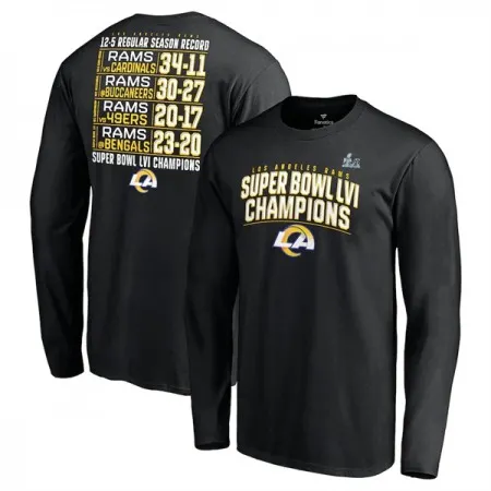 Men's Los Angeles Rams 2022 Black Super Bowl LVI Champions Long Sleeve T-Shirt 1FI9
