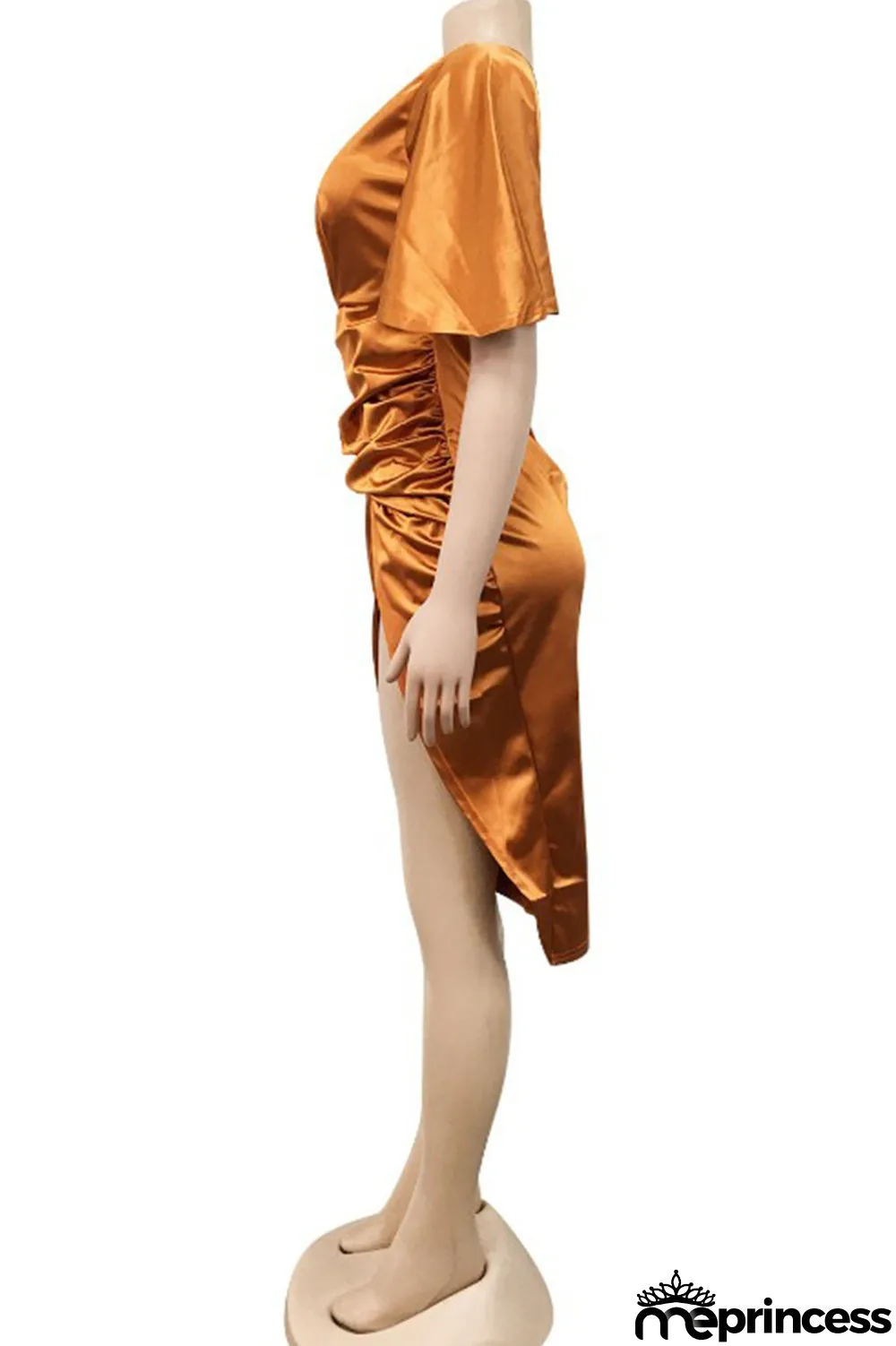 Green Sexy Solid Patchwork Asymmetrical Oblique Collar Irregular Dress Dresses