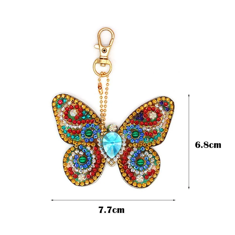 6pcs DIY Keychain - Full Drill - Butterfly