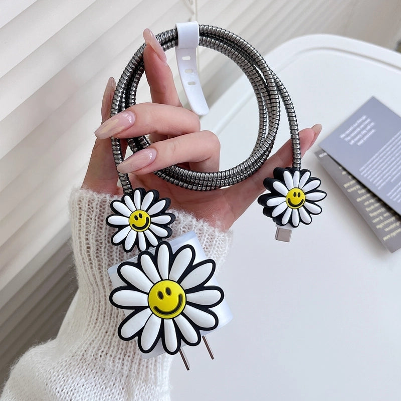 Sunflower Iphone 20w Charger Data Cable Anti-break Protective Cover