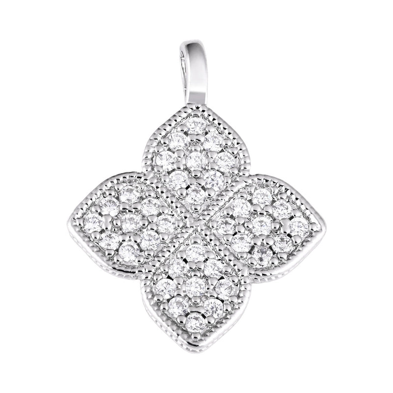 1 Piece Copper Zircon Four Leaf Clover Round Heart Shape Pendant Jewelry Accessories