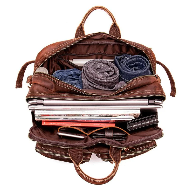 Multi-Functional Spacious Interior Comfortable Grab Detachable Sling Strap Genuine Leather Bag